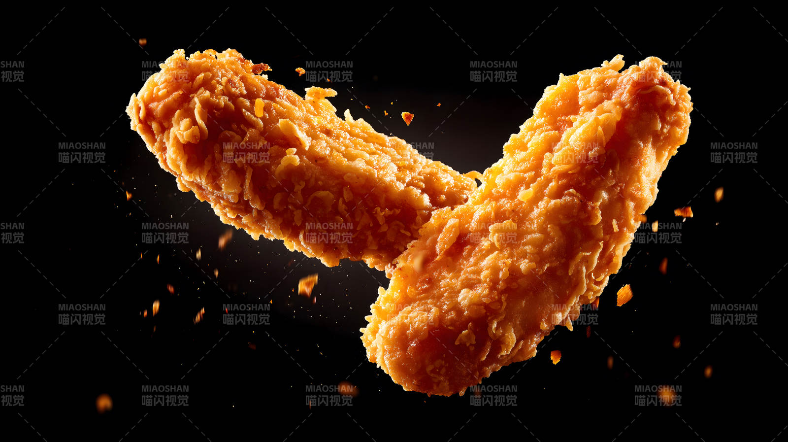 炸雞特寫飛濺美味誘人圖片