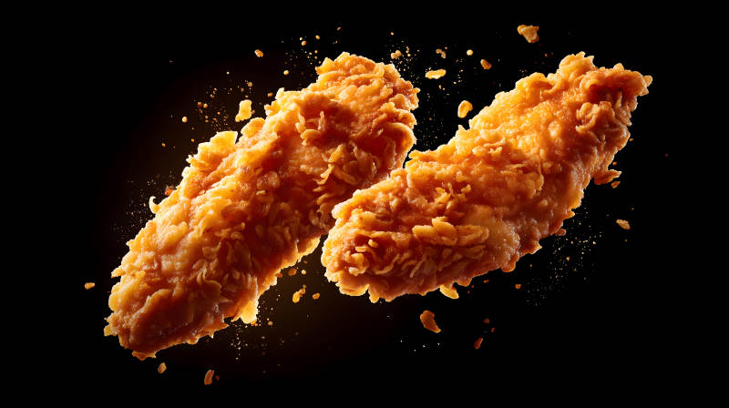 炸雞特寫美味誘人黑色背景-圖片