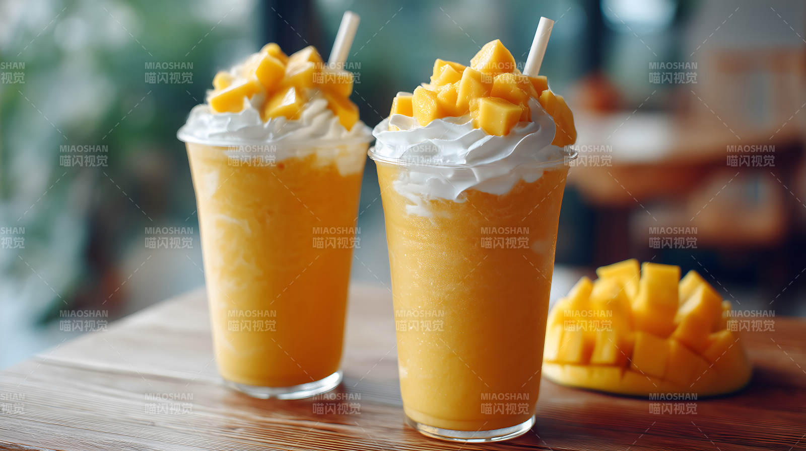 芒果冰沙特寫美味誘人-圖片