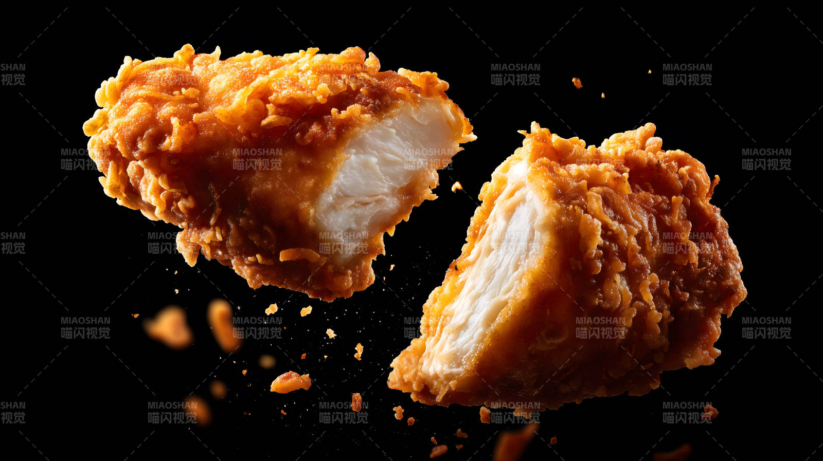 炸雞塊特寫剖面圖-圖片