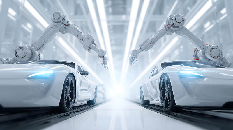 汽車生產(chǎn)線上的智能機(jī)器人-圖片