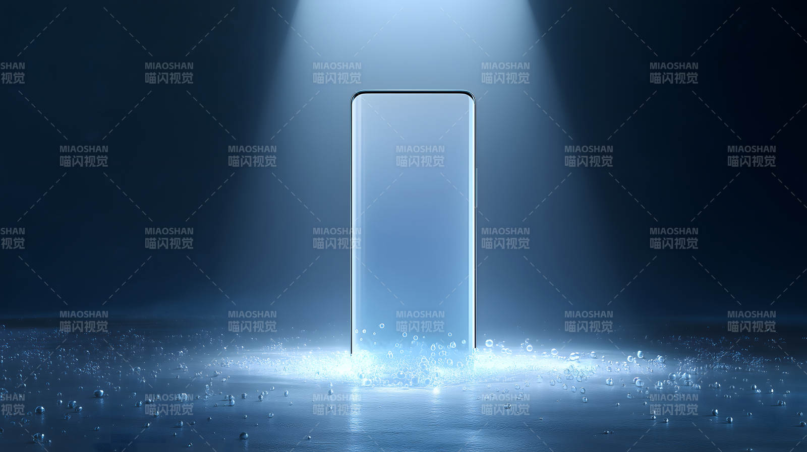 手機科技感展示水珠光影-圖片