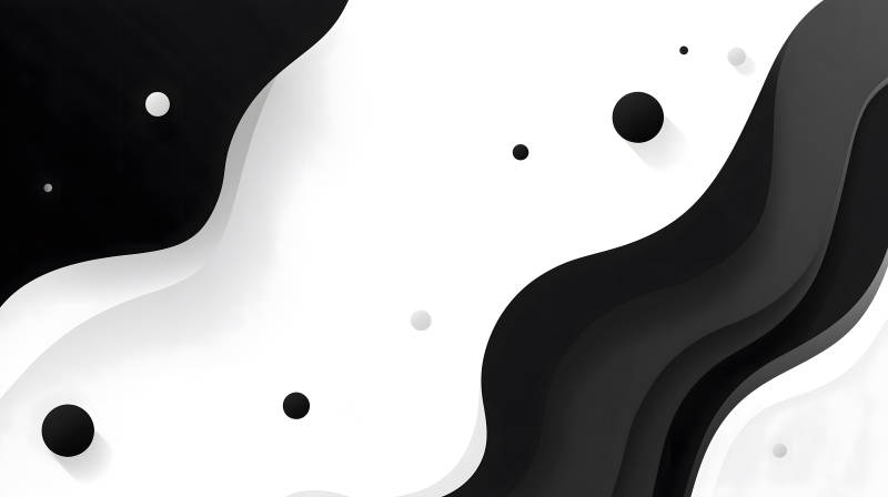 黑白抽象流動(dòng)波浪-圖片