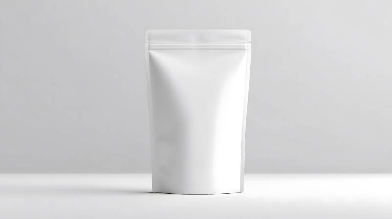 純白色包裝袋特寫靜物圖片-圖片