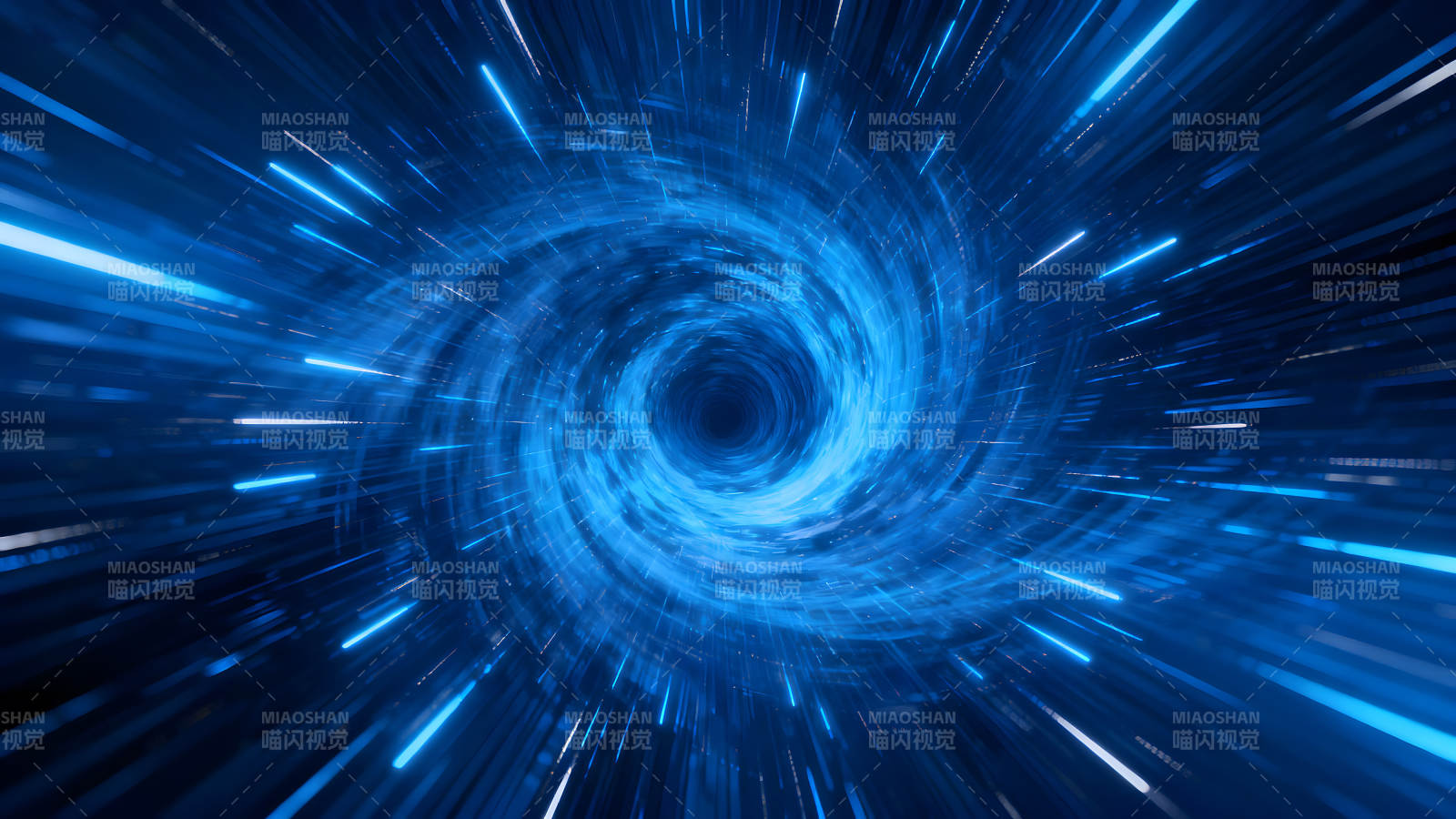 藍色漩渦空間旅行的抽象視覺效果-圖片