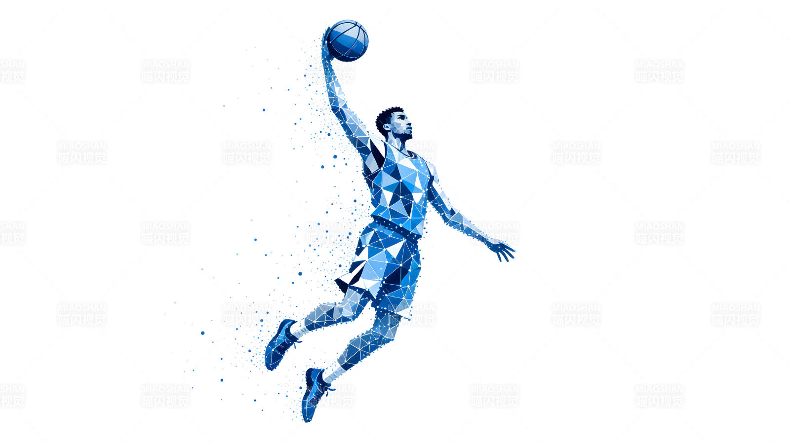 籃球運動員投籃瞬間的抽象藝術-圖片