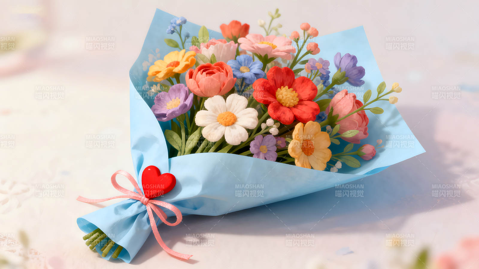 精美花束禮品獻愛心-圖片