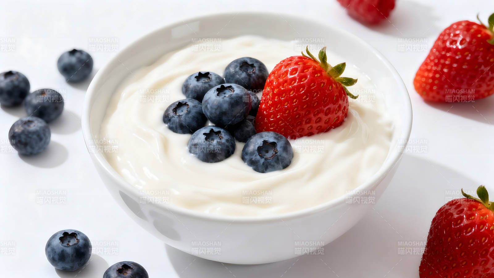 酸奶配水果特寫-圖片