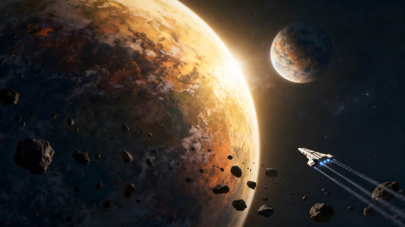 星球宇宙飛船星空冒險(xiǎn)場景-圖片