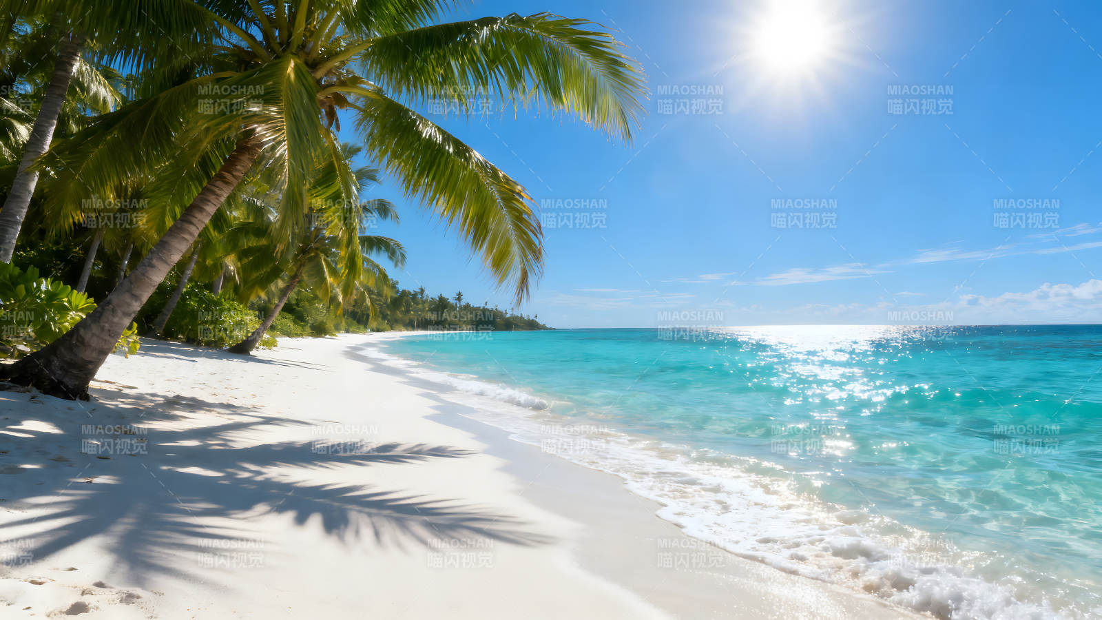 陽光沙灘椰樹碧海藍天-圖片