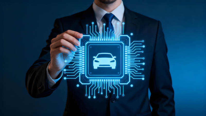 汽車芯片科技概念圖-圖片