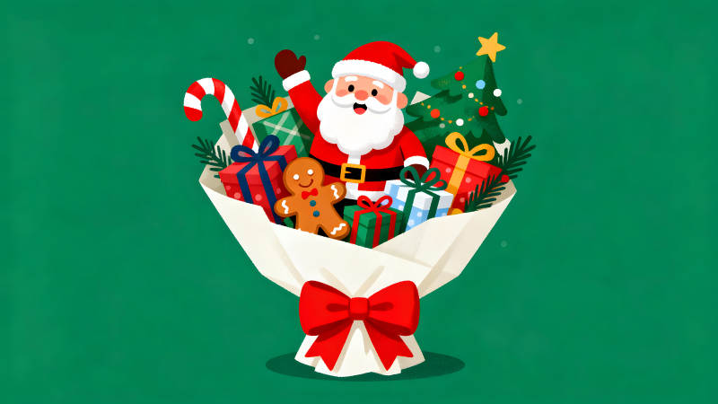 圣誕老人禮物花束-圖片