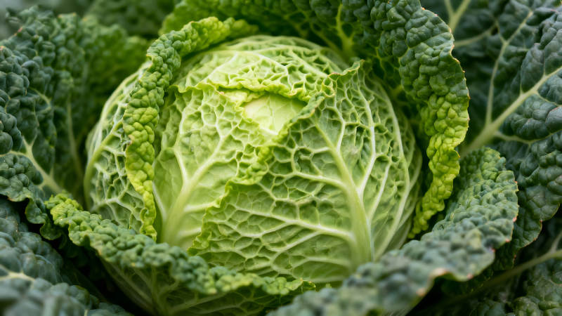翠綠卷心菜特寫鏡頭-圖片