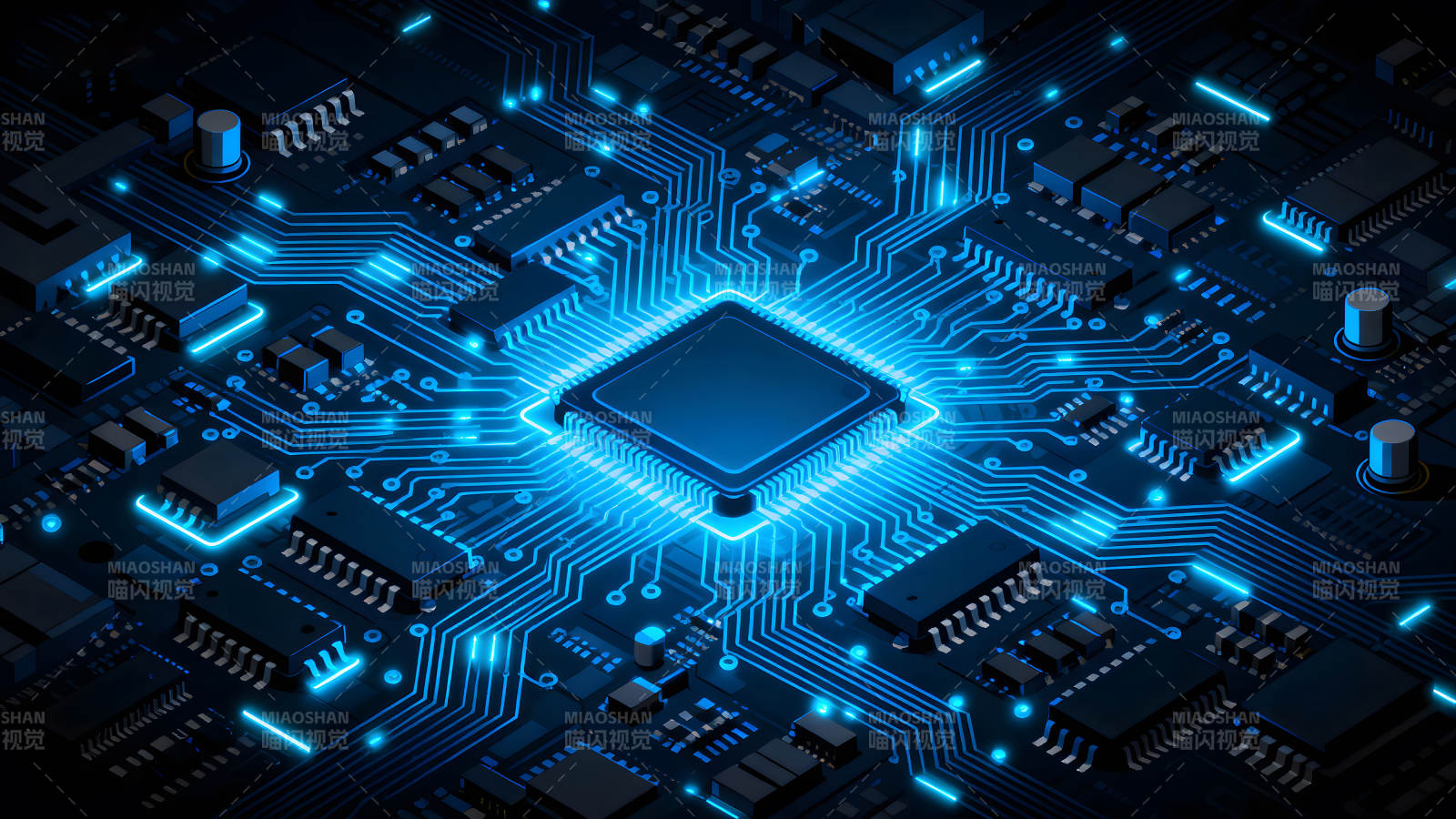 电路板设计图高科技蓝光-图片