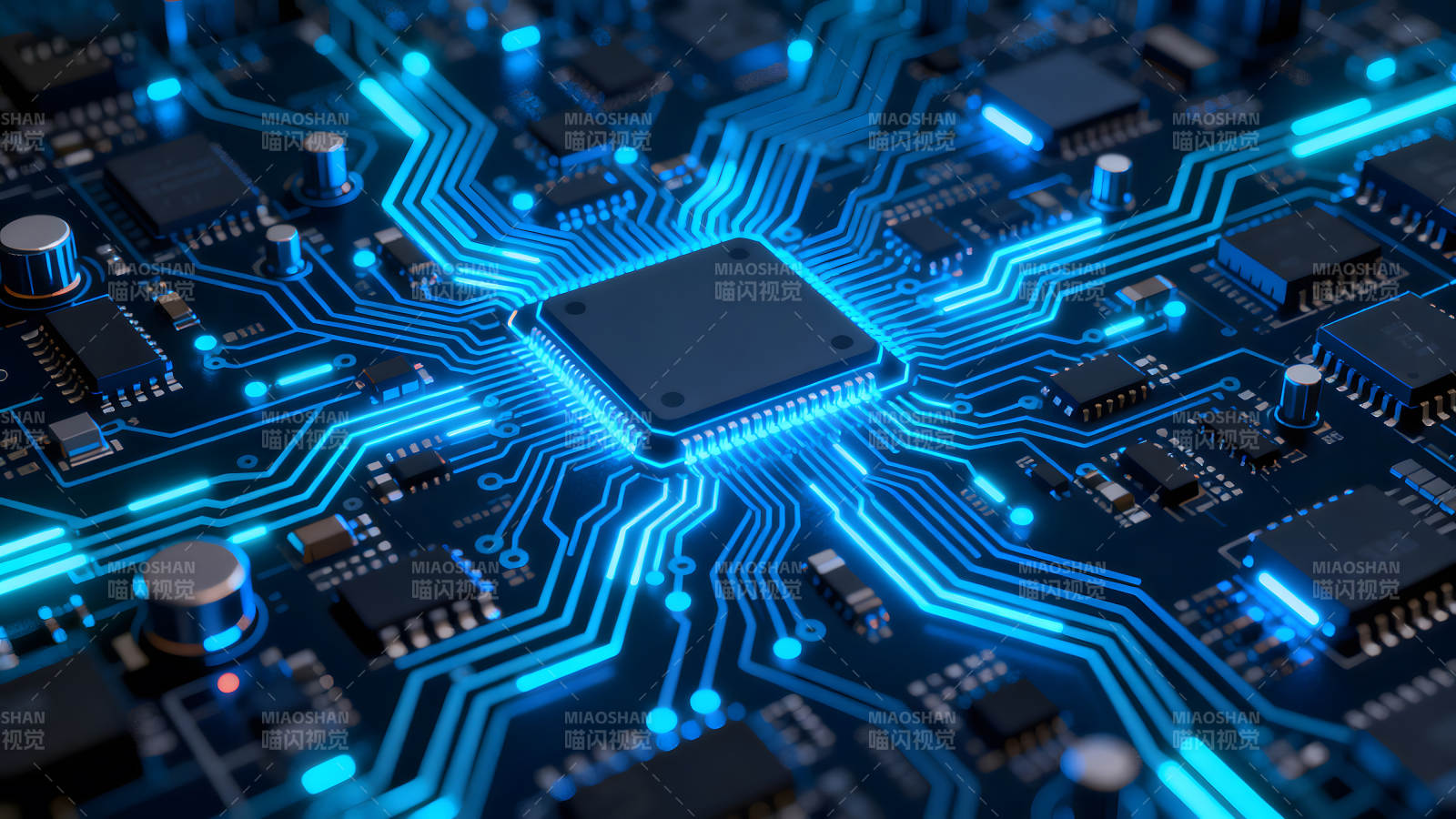 發光的電路板中央處理器-圖片