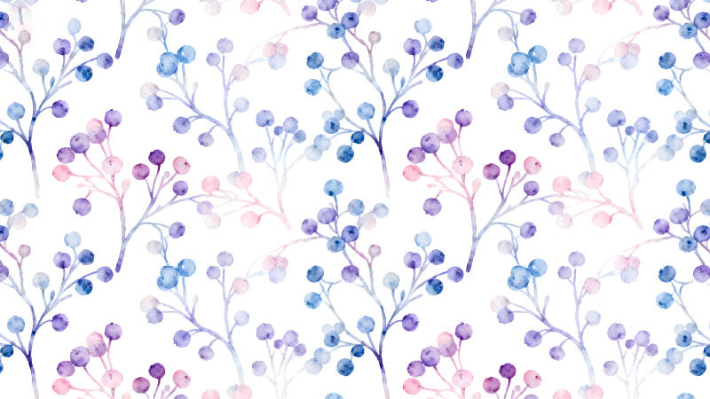 水彩漿果枝條圖案-圖片