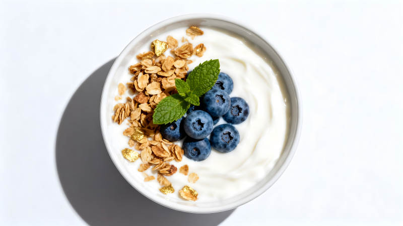 酸奶麥片藍莓清新早餐-圖片