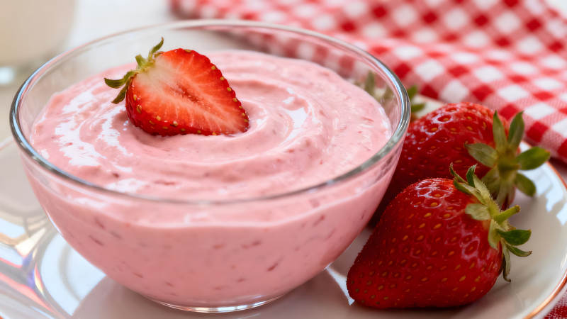 草莓慕斯與新鮮草莓的甜蜜組合-圖片