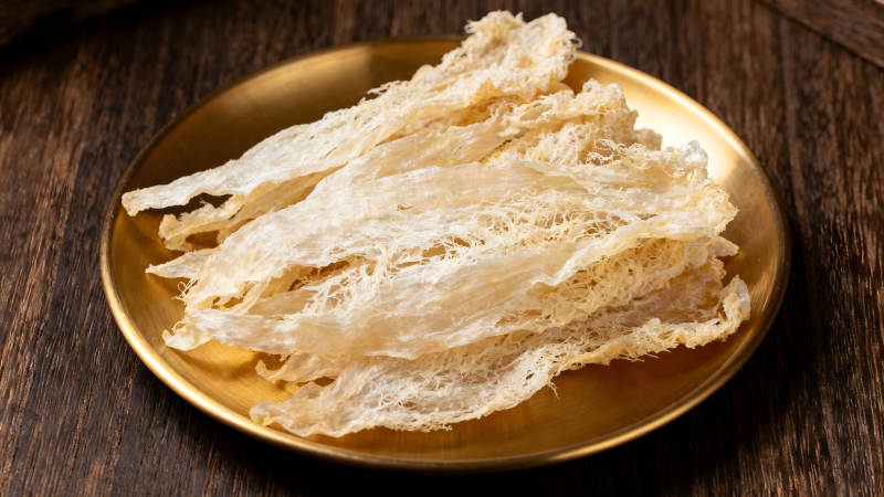 金盤中的燕窩特寫鏡頭-圖片