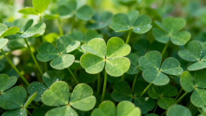 四葉草綠葉特寫鏡頭-圖片