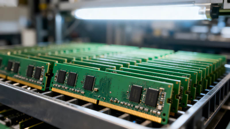 電子元件生產線上的內存條-圖片