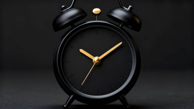 黑色鬧鐘的特寫鏡頭-圖片