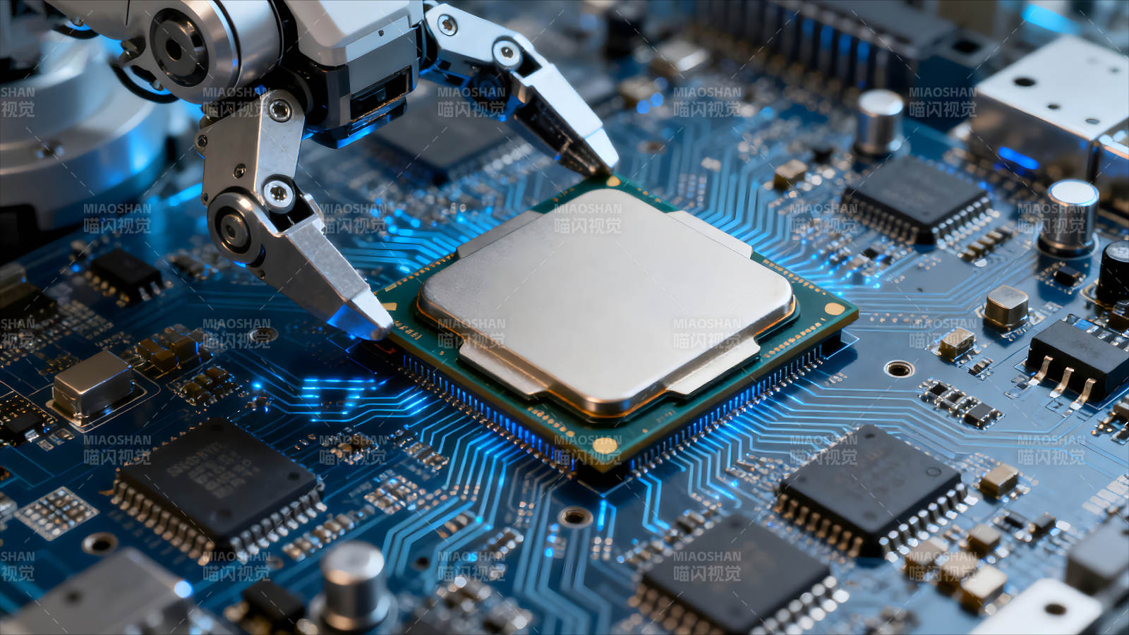 機器人組裝電路板芯片-圖片