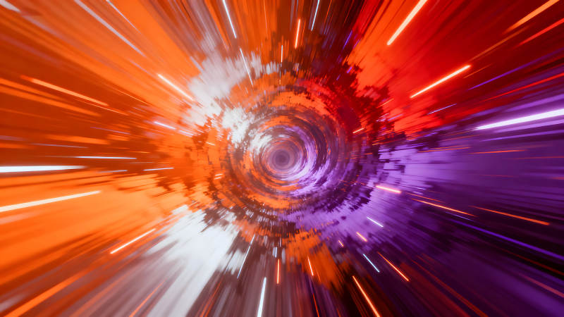 抽象漩渦色彩迷幻時空隧道-圖片