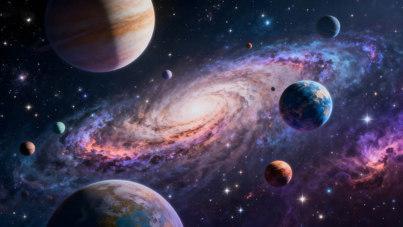 宇宙星系行星图景-图片