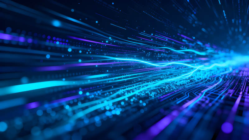 數字科技感光線流動的抽象背景-圖片