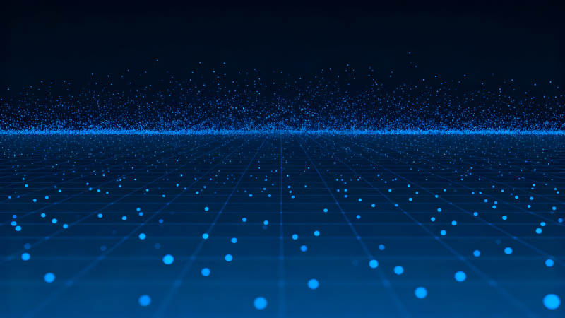 蓝色科技背景数字粒子-图片