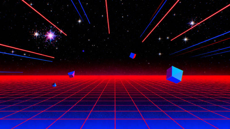 赛博朋克风格宇宙空间场景-图片