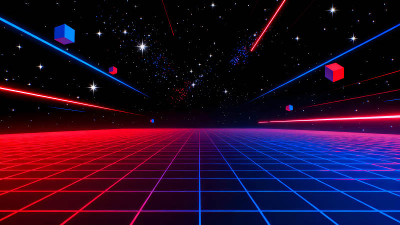 復古未來主義星空景象-圖片