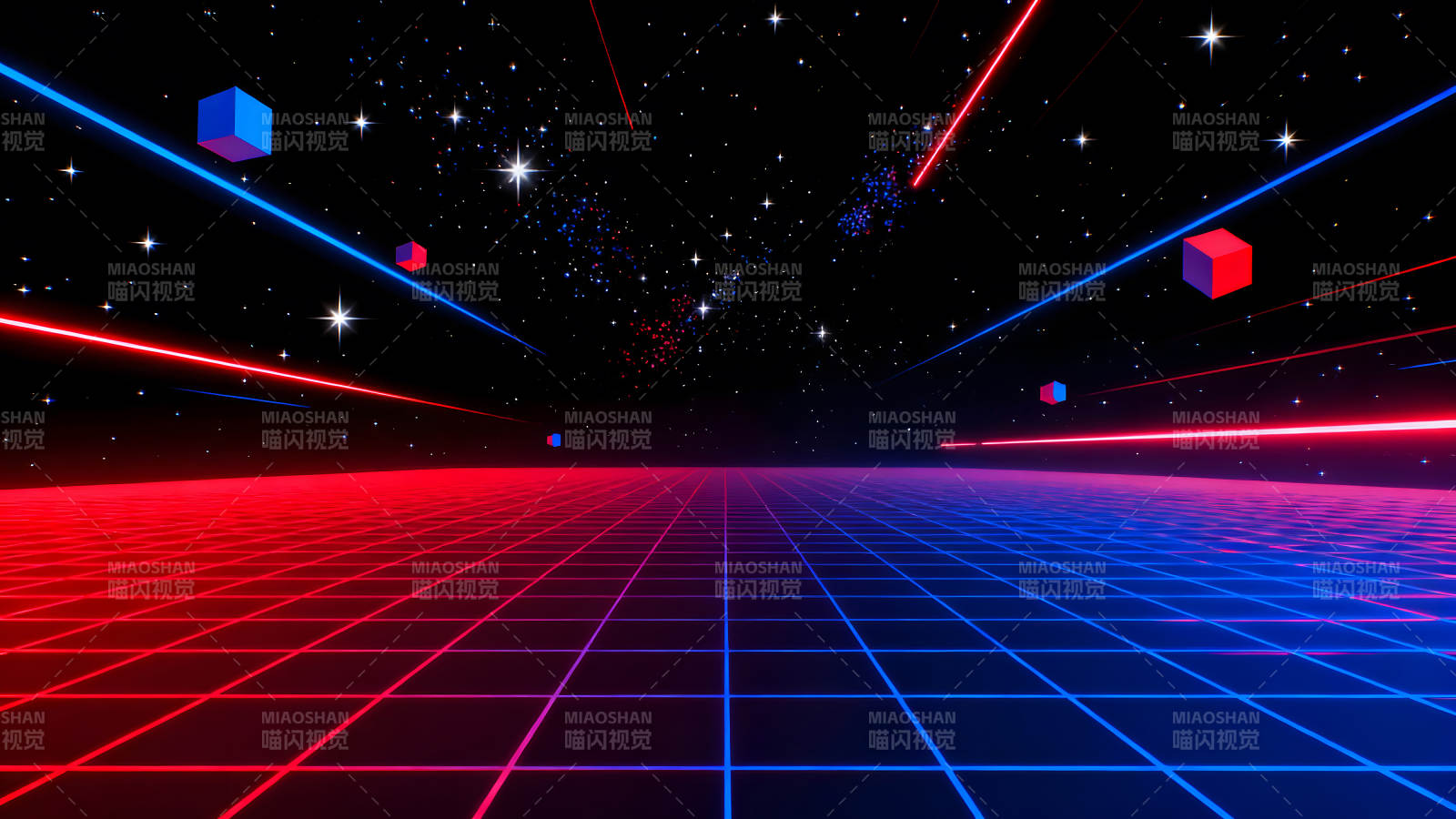 復古未來主義星空景象圖片