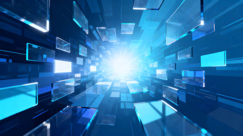 蓝色未来科技空间抽象画面-图片