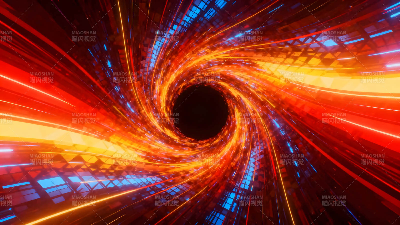 時空隧道漩渦絢麗的光芒穿梭-圖片