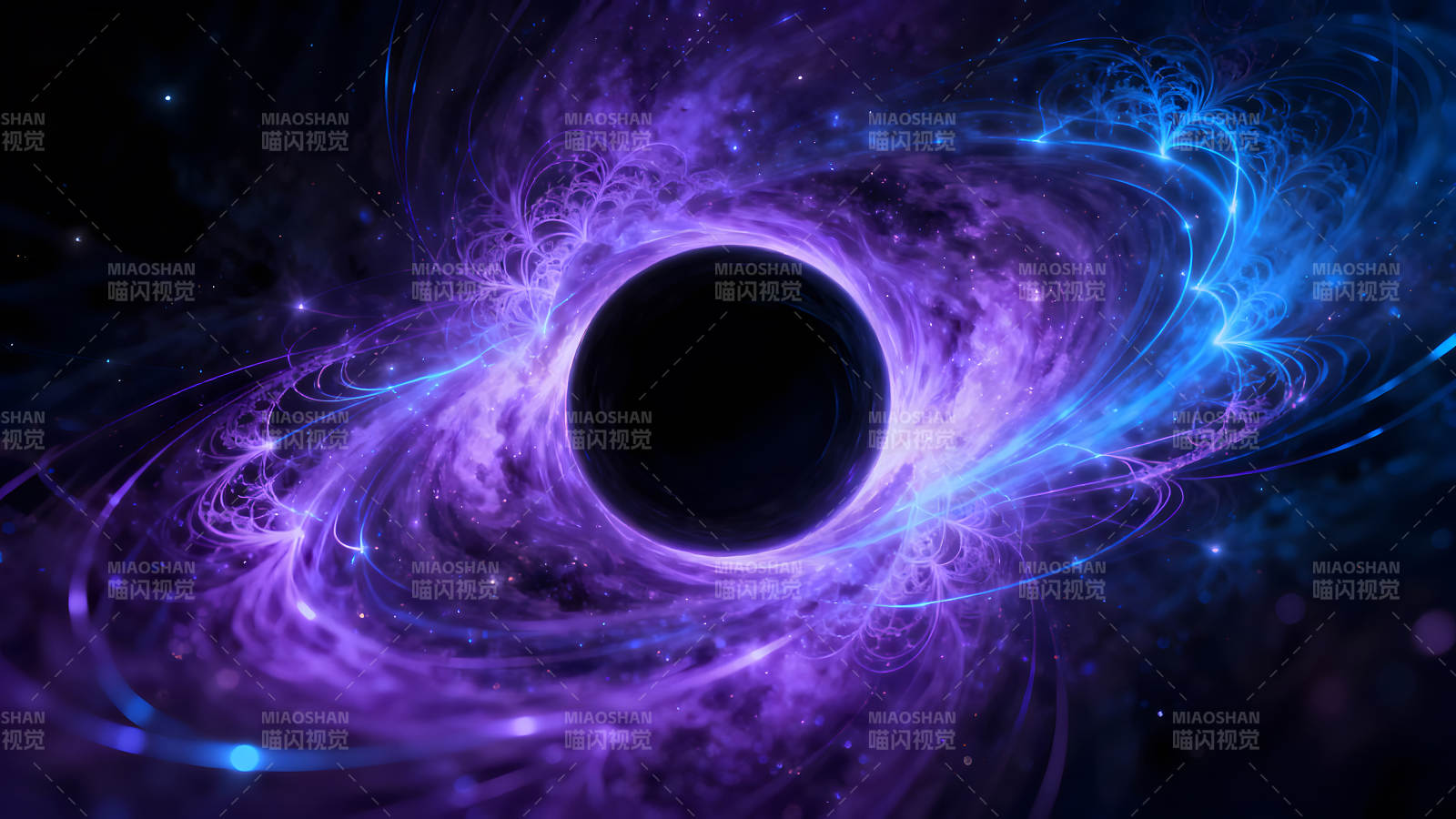 宇宙黑洞漩渦藝術景象呈現無限神秘感-圖片