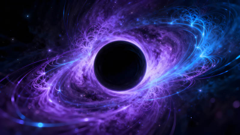 宇宙黑洞漩渦藝術景象呈現無限神秘感-圖片