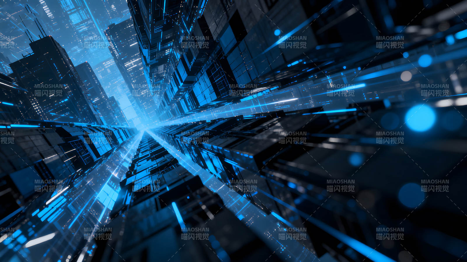 未來都市科技感隧道圖片