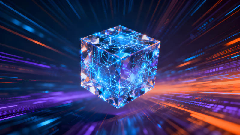 發光立方體科技感十足-圖片