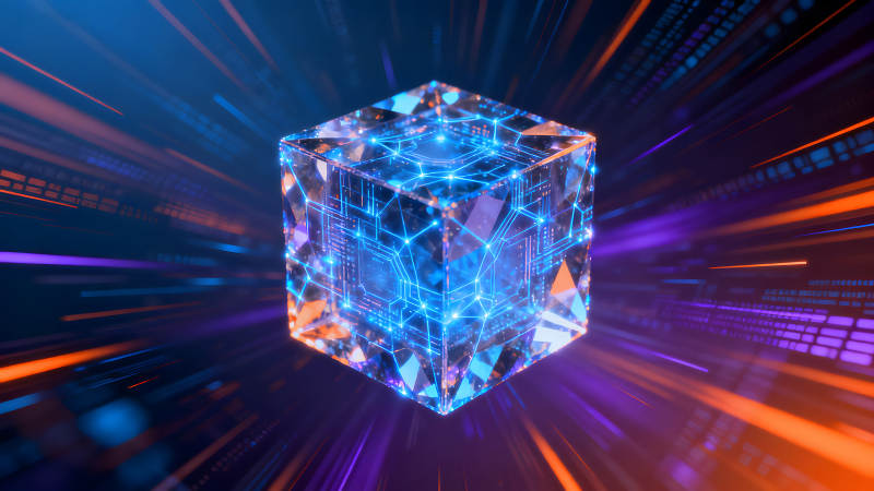 發光方塊科技感十足-圖片