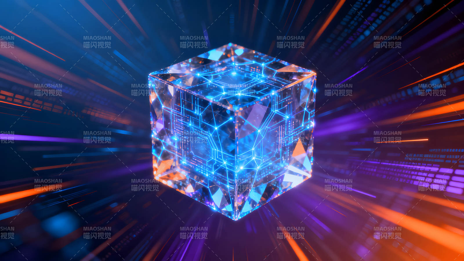 發光方塊科技感十足-圖片