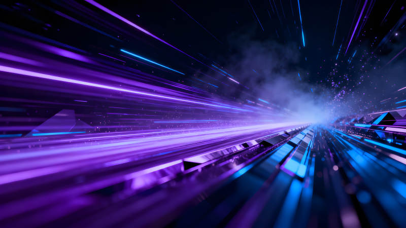 科幻風格的紫藍色光線特效-圖片