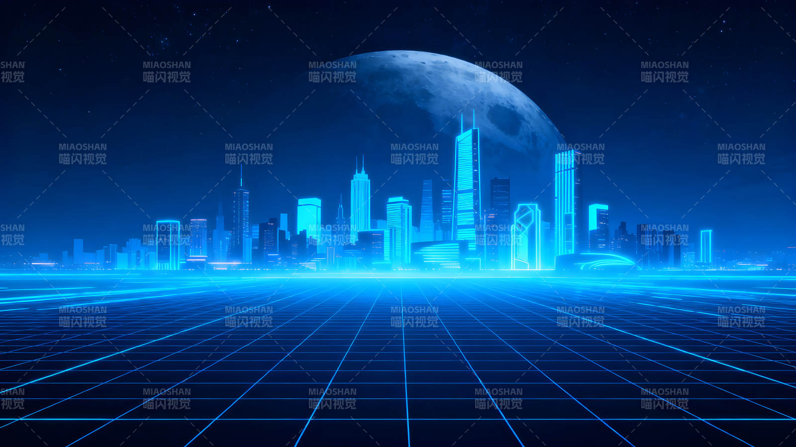 賽博朋克城市夜景科幻風(fēng)格畫面圖片