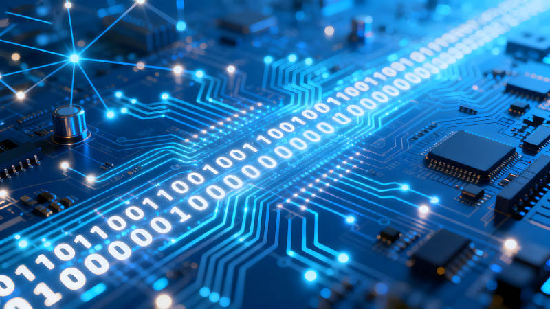 電路板藍色科技感十足-圖片