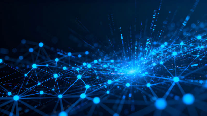 藍色科技網絡連接圖像-圖片