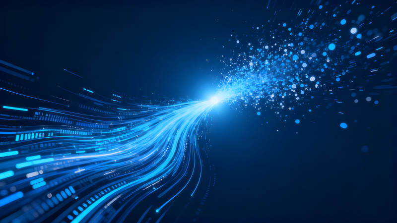 藍色光束數據傳輸科技感-圖片