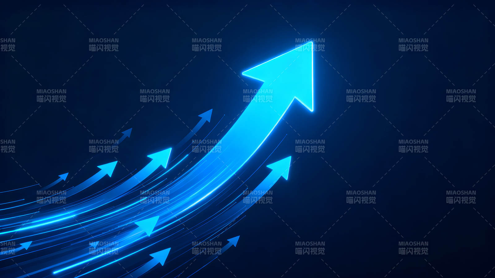 藍色箭頭向上增長的抽象設計-圖片