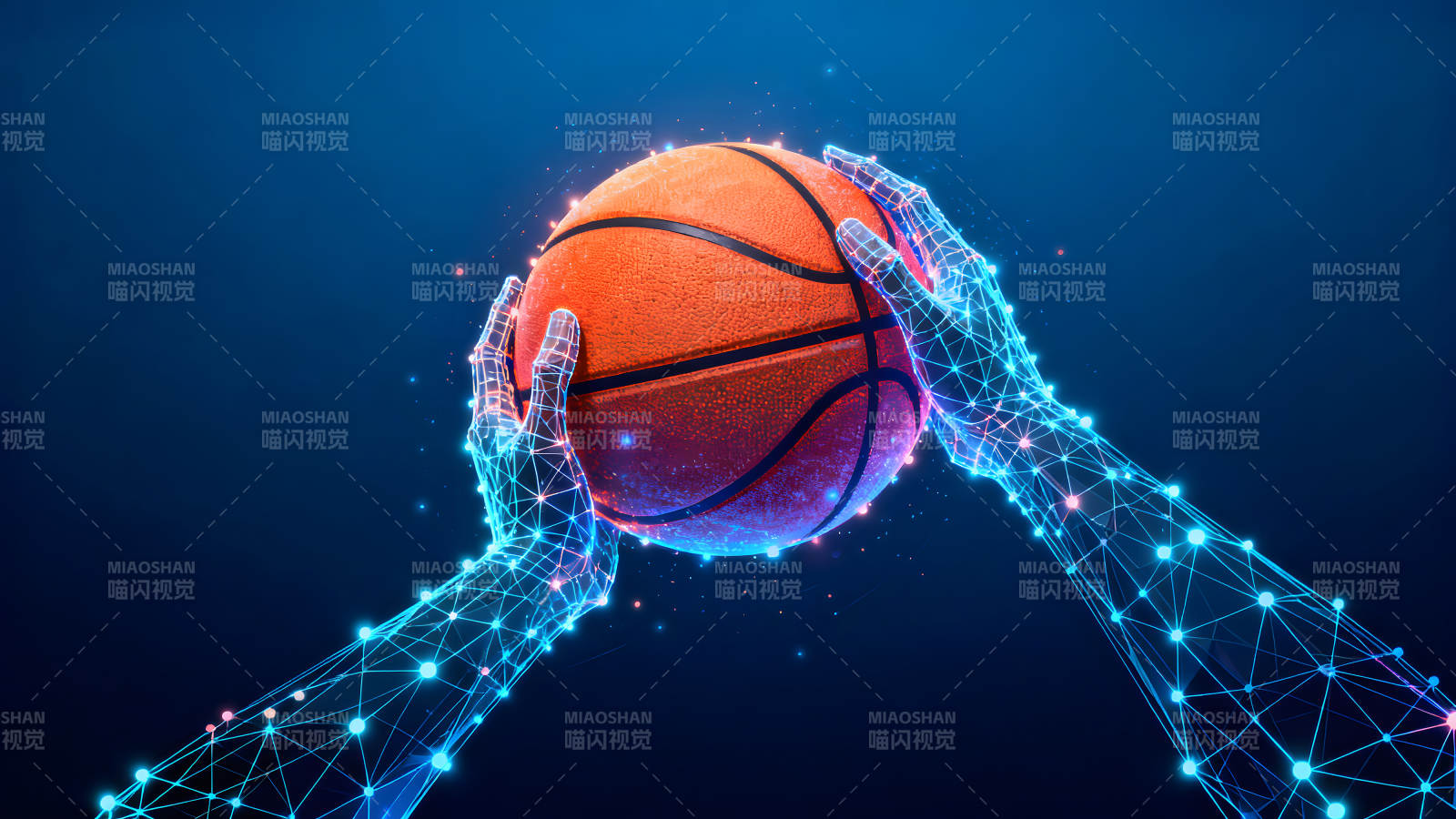 篮球在科技感的手中-图片