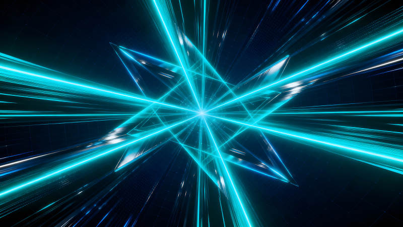 蓝色几何线条组成的抽象艺术-图片